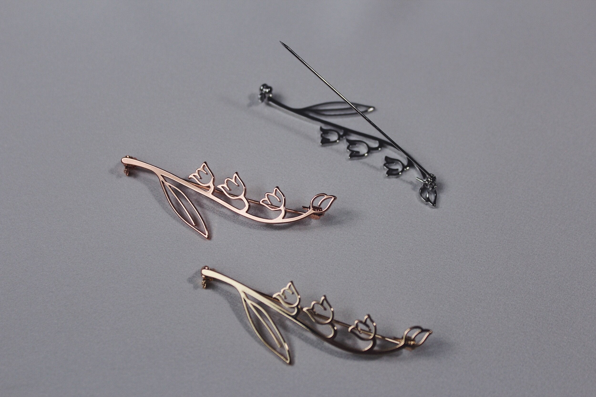 Lily of the Valley Long Brooch