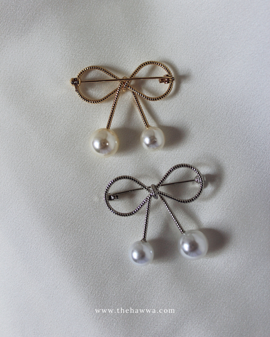 Pearl Bow Brooch