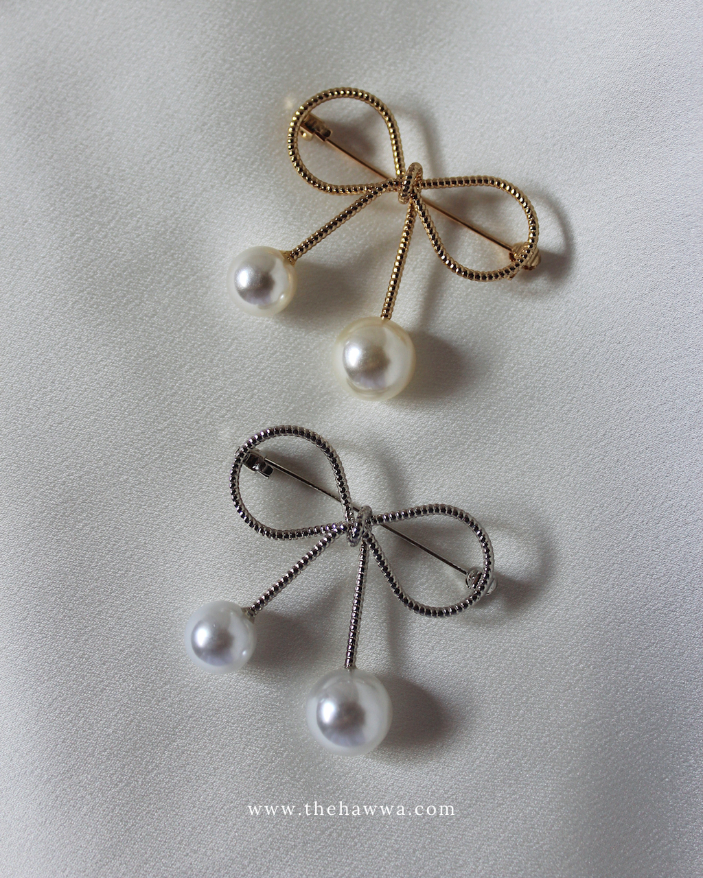 Pearl Bow Brooch