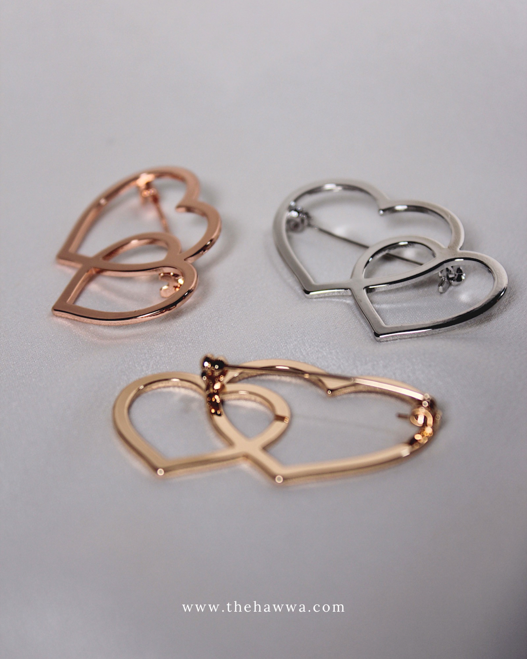 Intertwined Hearts brooch
